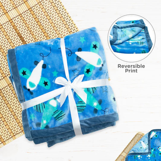 Soft, Lightweight & Comfortable Baby Blankets (Double Layered, Blue)