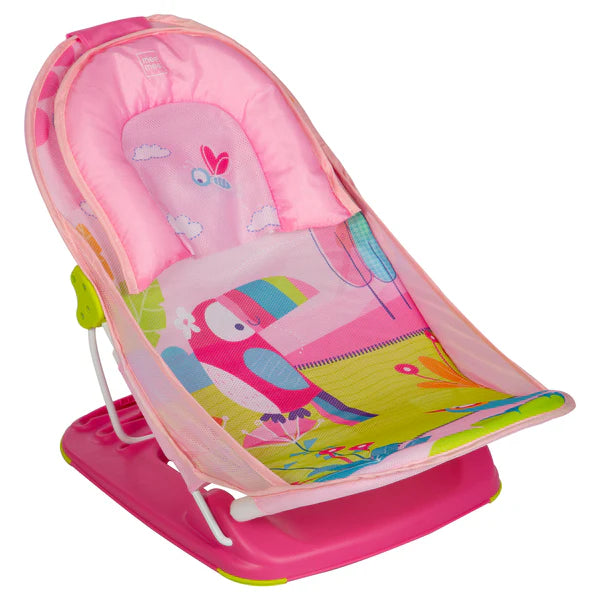 Newborn Baby Bather Bath Chair |2 Position Adjustable Chair |Washable Soft Mesh Seat - Pink