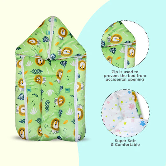 3 in 1 Baby Bed, Sleeping Bag & Carry Nest, Cotton Baby Bedding for New Born & Infant, Portable Bassinet For Baby Carrying & Co-Sleeping, Unisex Baby Sleeping Bed, 0M+ | Green |