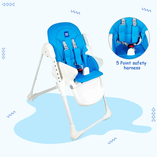 Ultra Sleek Baby High Chair with 7 Height Adjustment Levels (Blue)