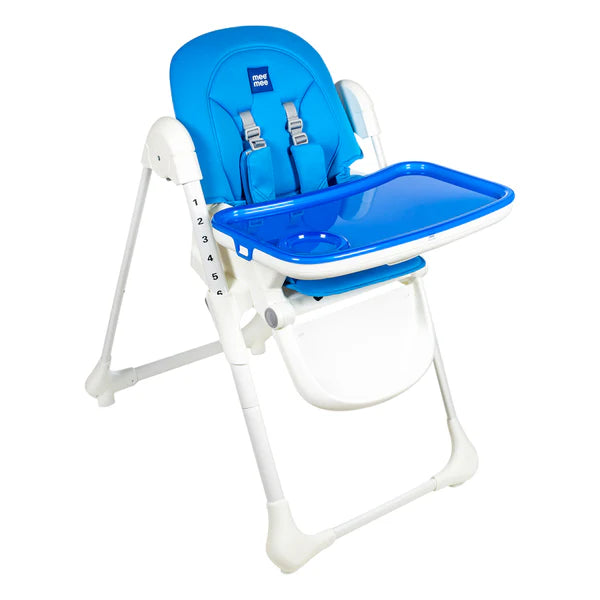 Ultra Sleek Baby High Chair with 7 Height Adjustment Levels (Blue)
