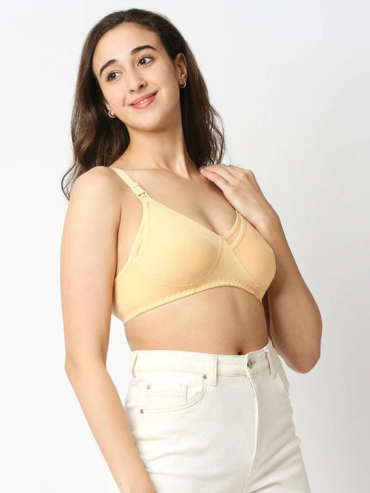 MeeMee Medium Coverage Lightly Padded Cotton Non-wired Nursing Feeding Maternity Bra