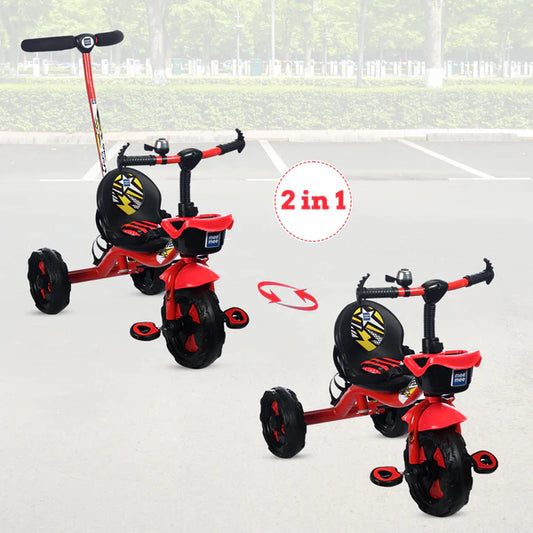Easy to Ride Baby Tricycle With Push Handle (Red)