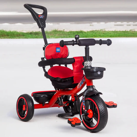 Baby Tricycle with Easy Grip Handle, Storage Baskets, Cushioned Seat, Antislip Wheels