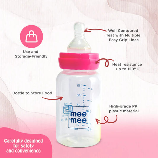 Mee Mee Baby Feeding Bottle with Spoon 0 Months to 3 Years Baby