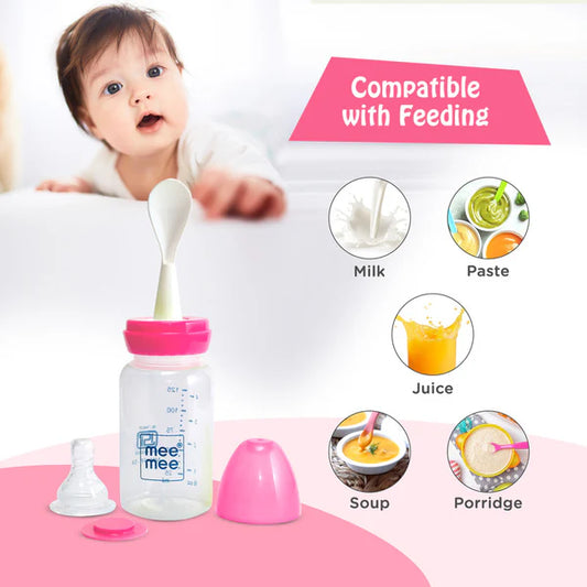 Mee Mee Baby Feeding Bottle with Spoon 0 Months to 3 Years Baby