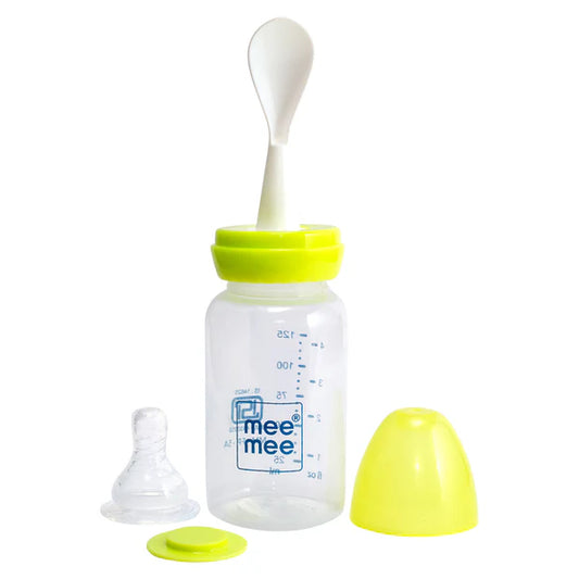 Mee Mee Green Spoon Bottle | BPA-Free | Easy Feeding | Soft Spoon | Leak-Proof & Safe