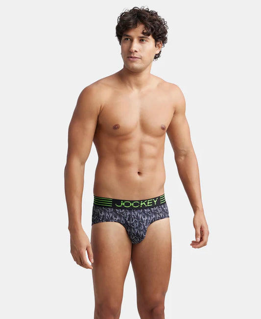 #MM07 Microfiber Mesh Elastane Stretch Printed Performance Brief with StayDry Technology