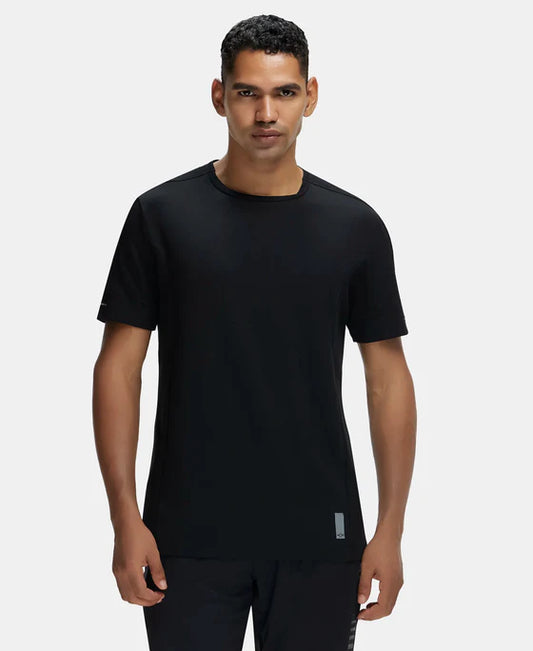 #MV01 Super Combed Cotton Blend Solid Round Neck Half Sleeve T-Shirt with Breathable Mesh