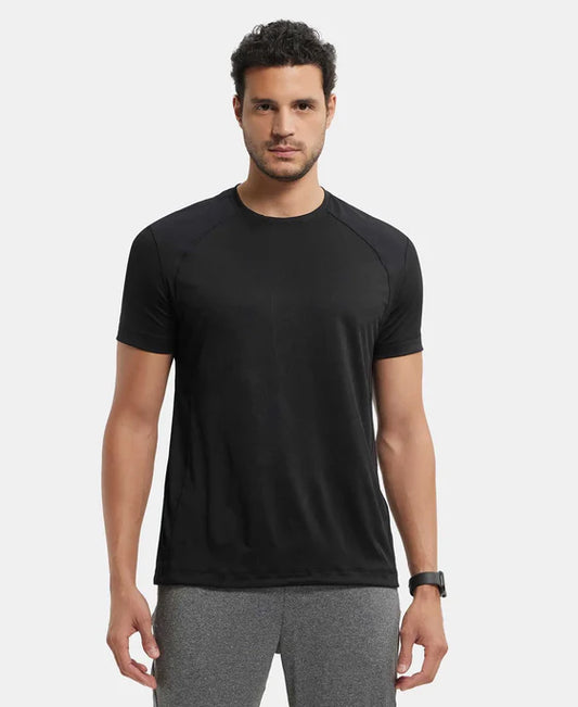 #MV15 Microfiber Fabric Round Neck Half Sleeve T-Shirt with Breathable Mesh