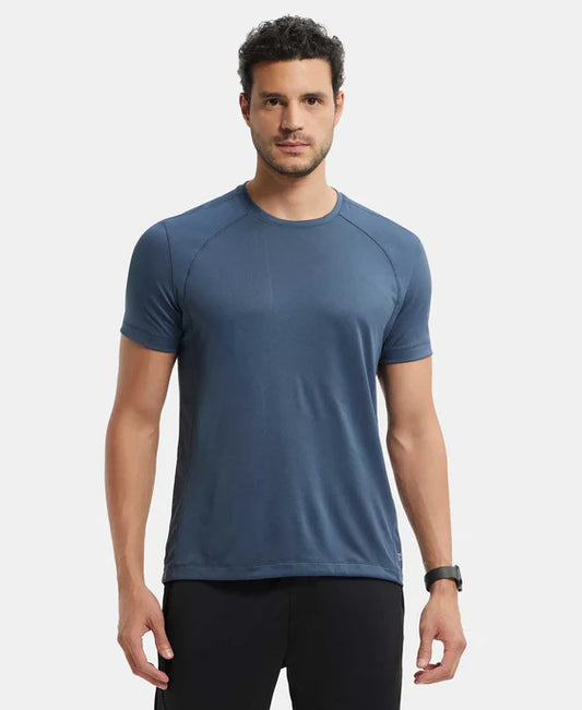 #MV15 Microfiber Fabric Round Neck Half Sleeve T-Shirt with Breathable Mesh