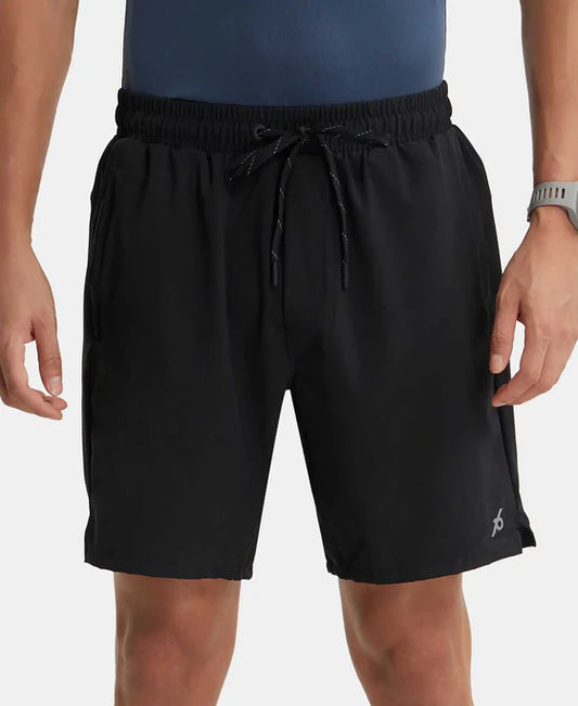 #MV20 Recycled Microfiber Elastane Stretch Solid Shorts with Zipper Pockets and StayFresh Treatmen