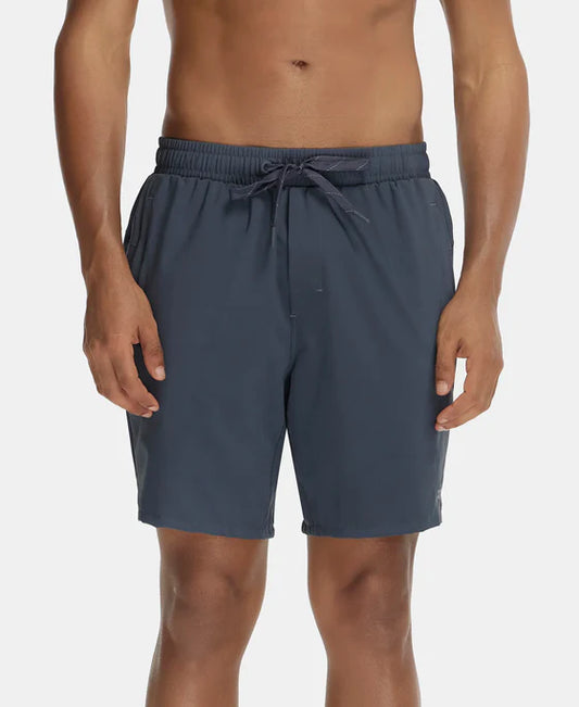 #MV20 Recycled Microfiber Elastane Stretch Solid Shorts with Zipper Pockets and StayFresh Treatmen
