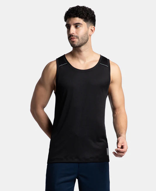 #MV57 Lightweight Microfiber Solid Tank Top with Breathable Mesh