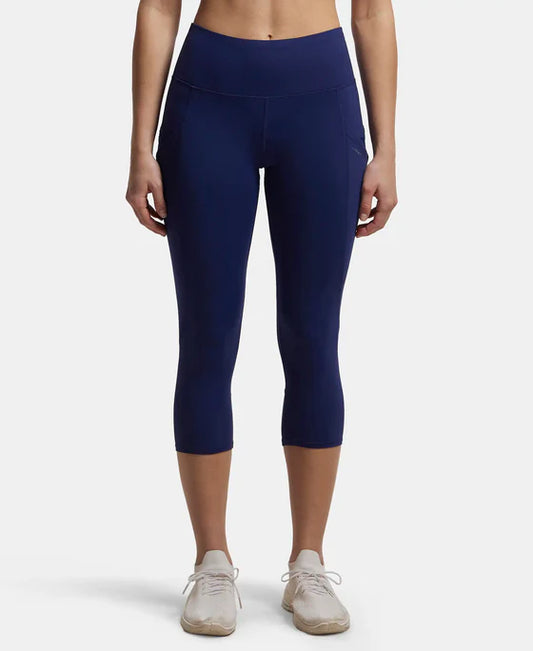 #MW13   Tactel Microfiber Elastane Stretch Slim Fit Capri With Side Pockets
