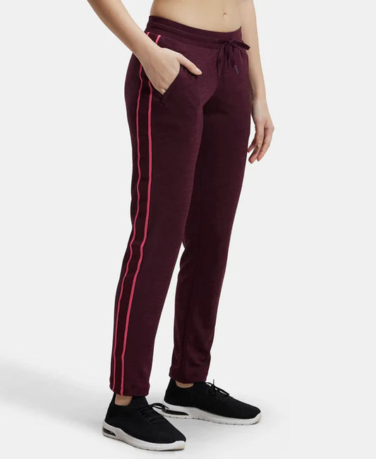 #MW54 Microfiber Fabric Straight Fit Trackpants with Side Zipper Pockets