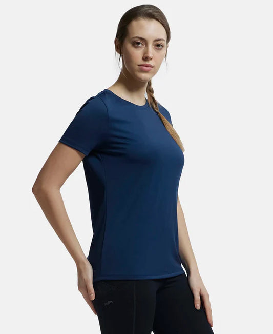 #MW71 Microfiber Polyester Fabric Relaxed Fit Solid Round Neck Half Sleeve T-Shirt