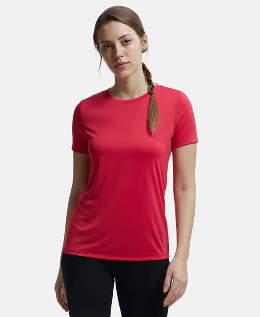 #MW71 Microfiber Polyester Fabric Relaxed Fit Solid Round Neck Half Sleeve T-Shirt