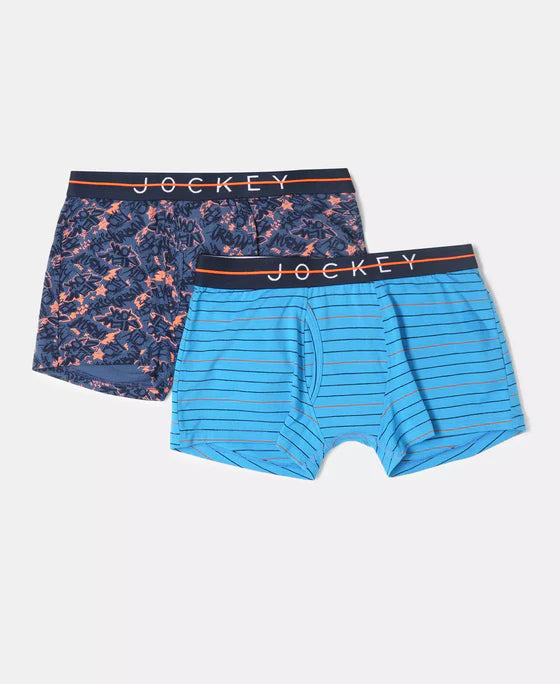 #NB02 Super Combed Cotton Elastane Stretch Printed Trunk with Front Open Fly and Ultrasoft Waistband