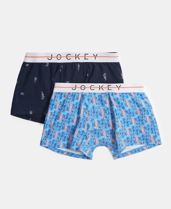 #NB02 Super Combed Cotton Elastane Stretch Printed Trunk with Front Open Fly and Ultrasoft Waistband