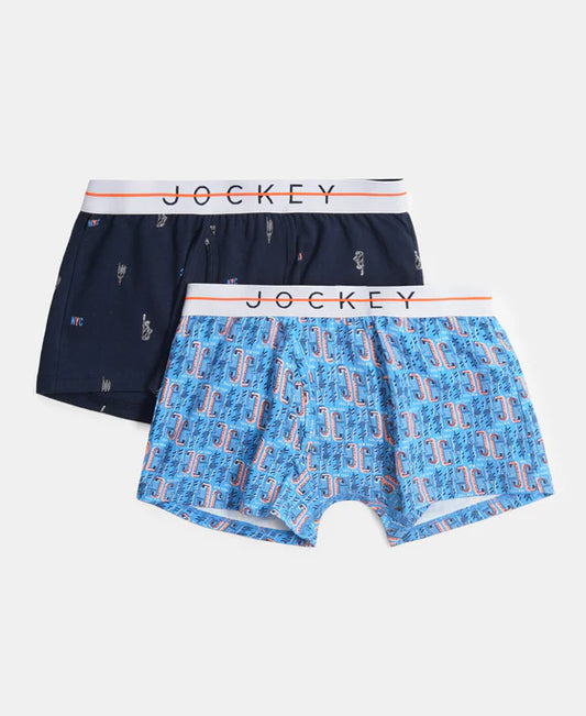 #NB02 Super Combed Cotton Elastane Stretch Printed Trunk with Front Open Fly and Ultrasoft Waistband