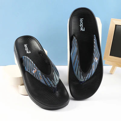Leap7x Black Casual Flip Flop For Men NITWALK-1 By Liberty