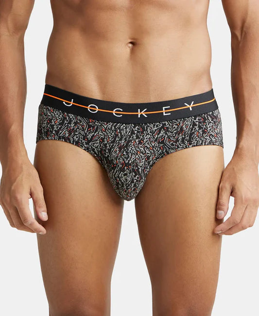 #NY01 Super Combed Cotton Elastane Printed Brief with Ultrasoft Waistband