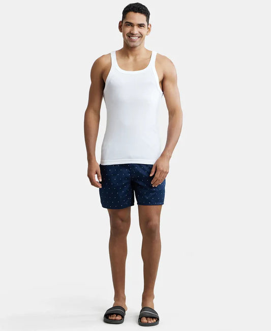 #NY07 Super Combed Cotton Satin Weave Printed Boxer Shorts with Side Pocket