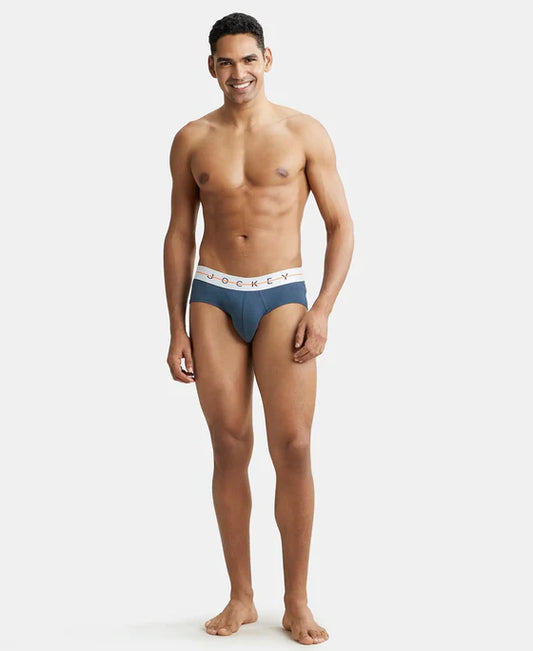 #NY15 Super Combed Cotton Elastane Stretch Solid Brief with Ultrasoft Waistband