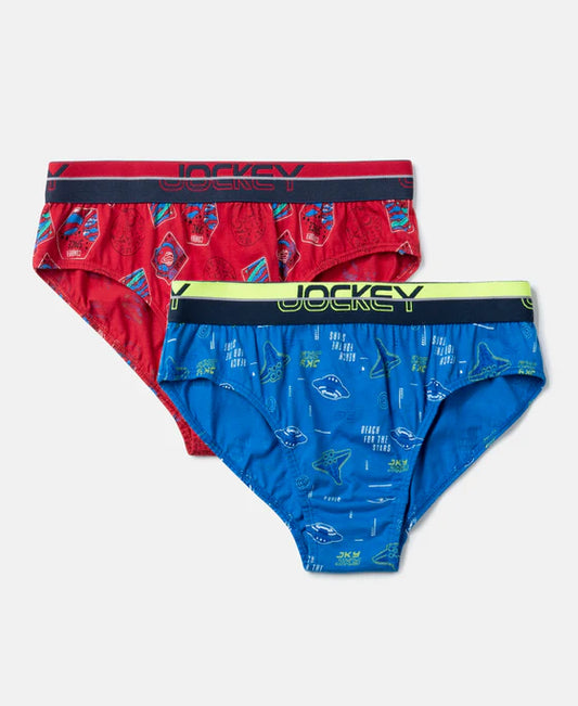 #PB04 Super Combed Cotton Elastane Stretch Printed Brief with Ultrasoft Waistband