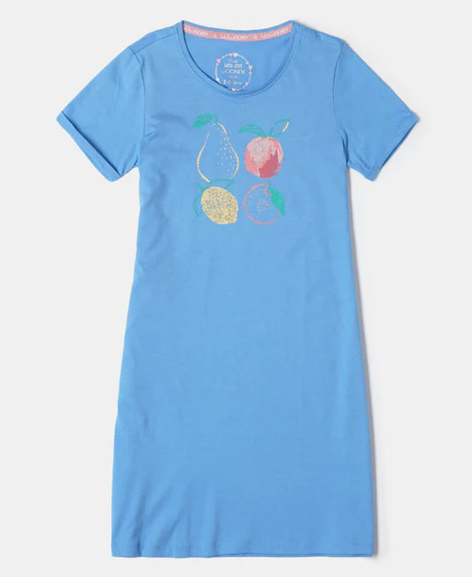 #RG09 Girl's Super Combed Cotton Graphic Printed Dress -