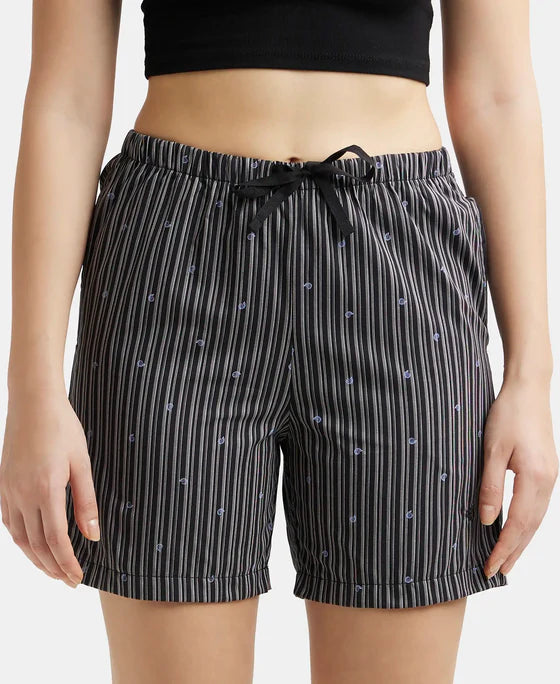 #RX15 Super Combed Cotton Yarn Dyed Woven Relaxed Fit Striped Shorts with Side Pockets