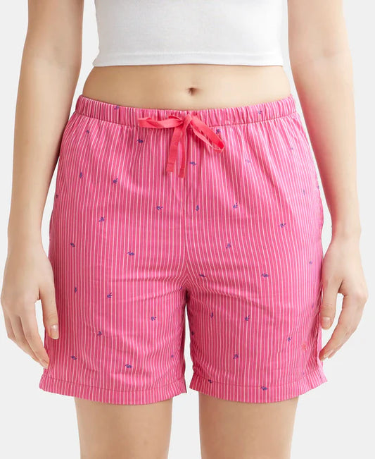 #RX15 Super Combed Cotton Yarn Dyed Woven Relaxed Fit Striped Shorts with Side Pockets