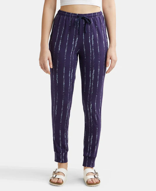 #RX61 Super Combed Cotton Relaxed Fit Cuffed Hem Styled Printed Pyjama With Side Pockets