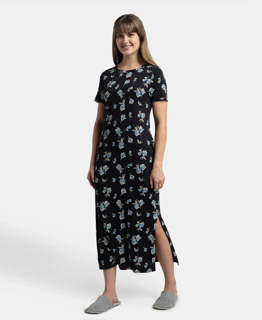#RX79 Super Combed Cotton Long Length Printed Lounge Dress