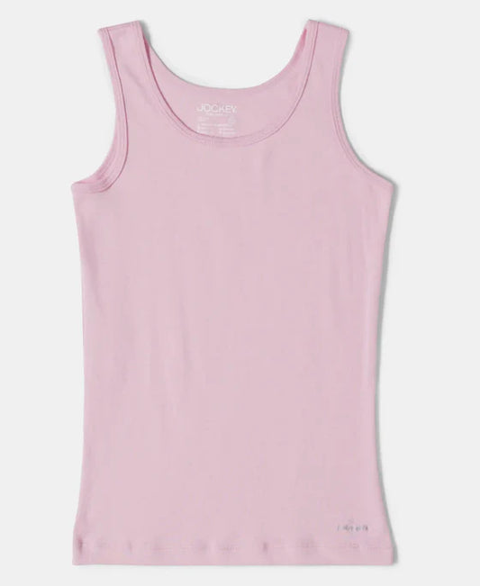 #SG02 Girl's Super Combed Cotton Rib Solid Inner Tank Top