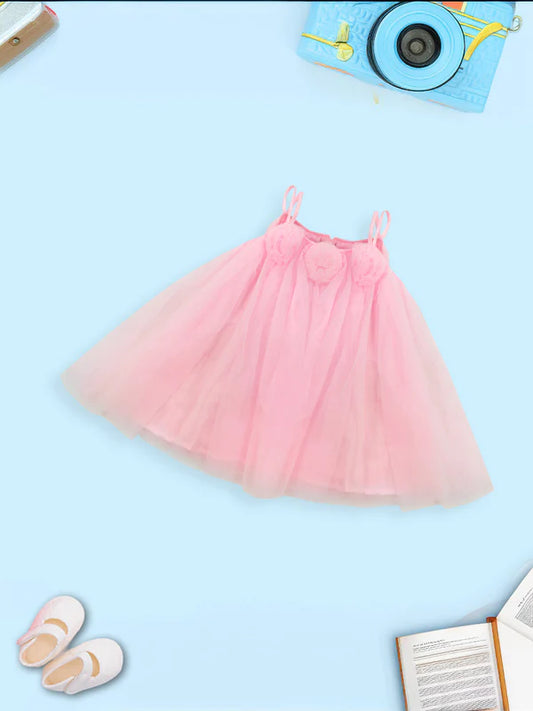 Baby Girl's Floral Frock Soft Pink