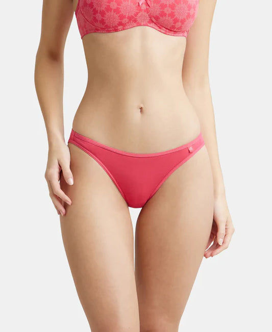#SS02 Super Combed Cotton Elastane Stretch Low Waist Bikini With Concealed Waistband and StayFresh Treatment