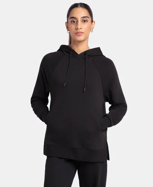 #U107 Super Combed Cotton Rich Fleece Fabric Raglan Sleeve Hoodie Sweatshirt