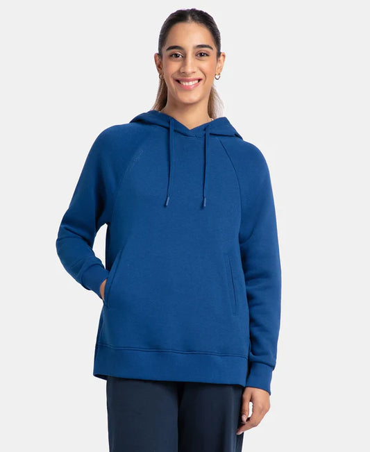 #U107 Super Combed Cotton Rich Fleece Fabric Raglan Sleeve Hoodie Sweatshirt