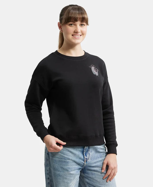 #U109 Super Combed Cotton Rich Fleece Fabric Printed Sweatshirt with Drop Shoulder Styling