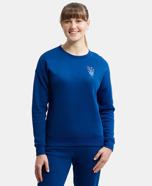 #U109 Super Combed Cotton Rich Fleece Fabric Printed Sweatshirt with Drop Shoulder Styling
