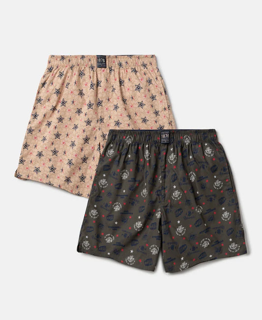 #UB08 Super Combed Mercerized Cotton Woven Fabric Printed Boxer Shorts