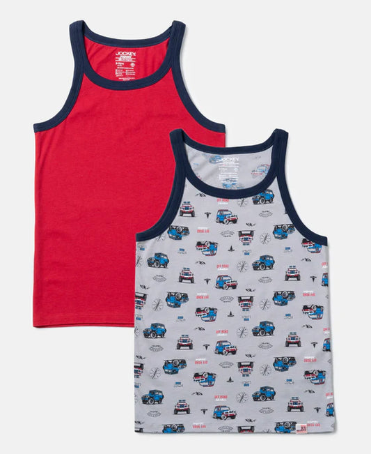 #UB24 Super Combed Cotton Printed Round Neck Sleeveless Vest