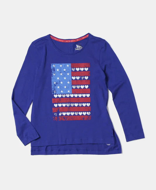 #UG11 Girl's Super Combed Cotton Graphic Printed Full Sleeve T-Shirt -