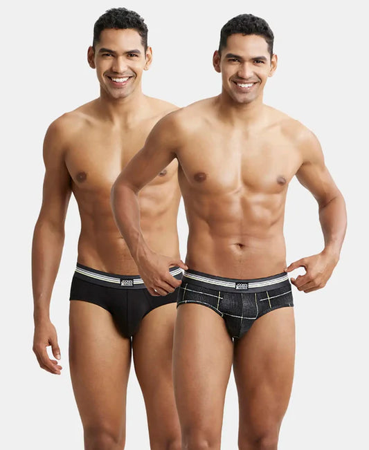 #UI20 Super Combed Cotton Elastane Stretch Printed Brief with Ultrasoft Waistband