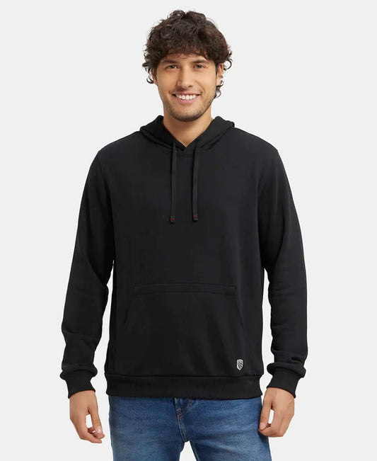 #UM54 Super Combed Cotton Rich French Terry Hoodie Sweatshirt with Ribbed Cuffs