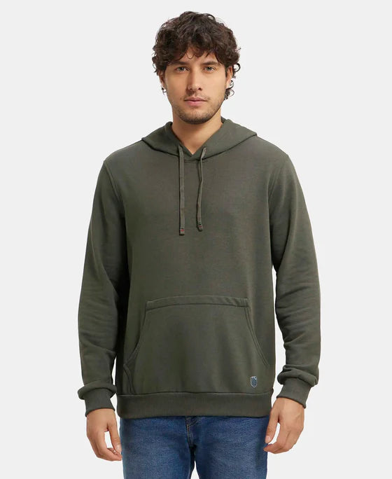 #UM54 Super Combed Cotton Rich French Terry Hoodie Sweatshirt with Ribbed Cuffs