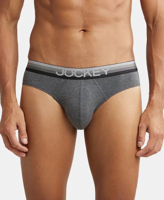 #US07 Super Combed Cotton Elastane Stretch Solid Brief with Ultrasoft Waistband -
