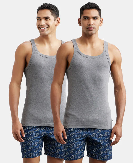 #US26 Super Combed Cotton Rib Square Neck Gym Vest